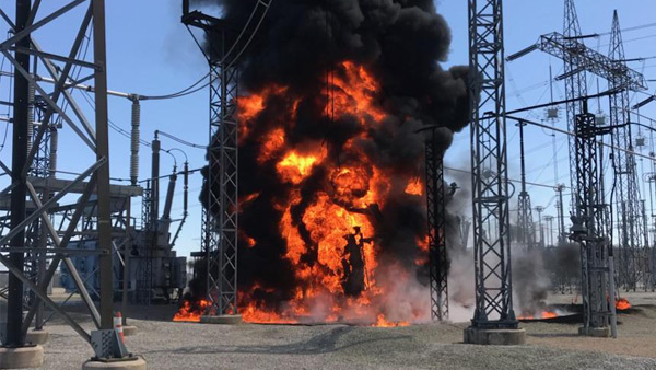 Substation fire